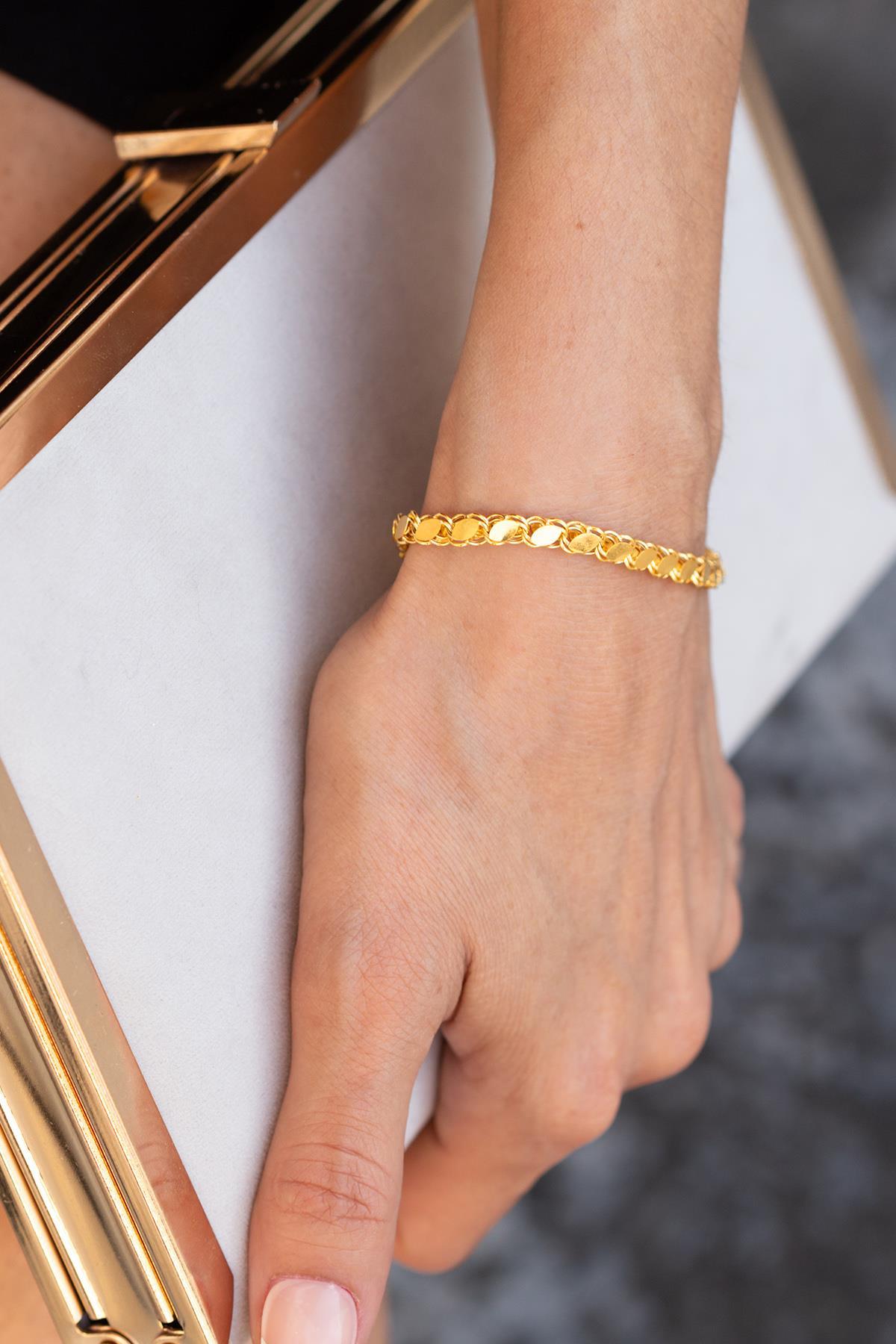 14-Karat Gold Aleppo Bracelet with Medium-Thick Scales